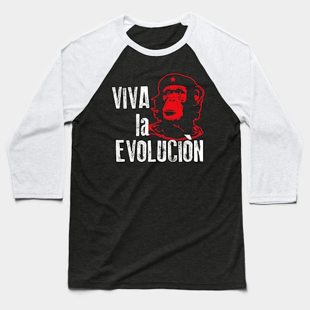 Viva La Evolucion Baseball T-Shirt by Alema Art